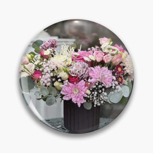 Item preview,  Luxurious Pink and Dusty Purple Floral Arrangement in Black Vase designed and sold by Ingr1d-M3deea.