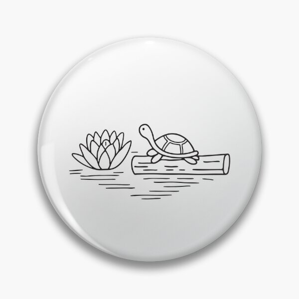 Item preview, A water lily drifting close to a turtle basking on a log designed and sold by rasagamastore.