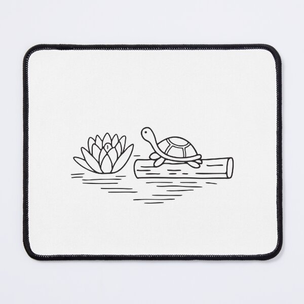 Item preview, A water lily drifting close to a turtle basking on a log designed and sold by rasagamastore.