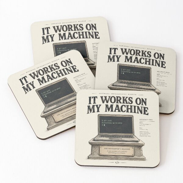 Item preview, It Works On My Machine - Software Archaeology Museum - Funny Programmer Tech Humor designed and sold by CanvasWhimsy.