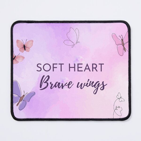 Item preview, Butterfly Watercolor Art, Soft Heart Brave Wings, Inspirational Quote Decor designed and sold by maazanidesigns.