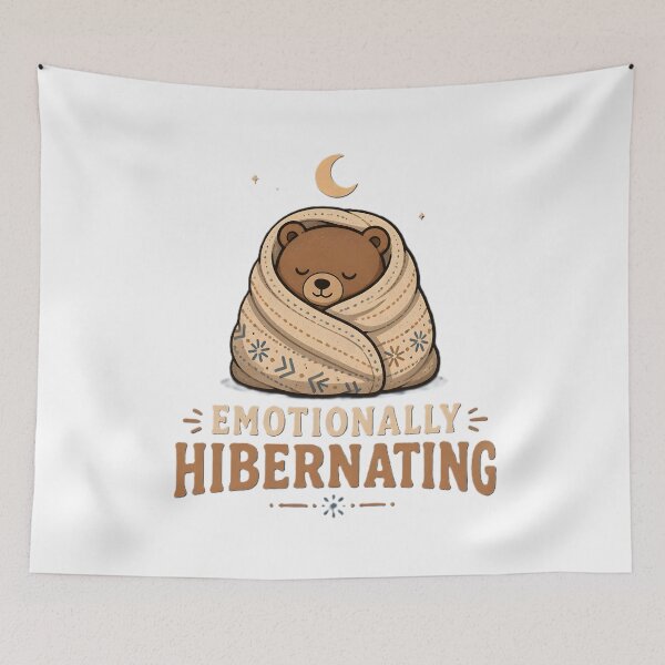 Item preview, Emotionally Hibernating Cute Bear Cozy Blanket Funny Sleepy Bear Design designed and sold by dreamz-world.