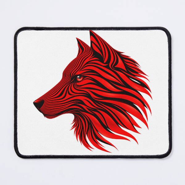 Item preview, Crimson Wolf Red and Black Wildlife Art designed and sold by sasaPRO.