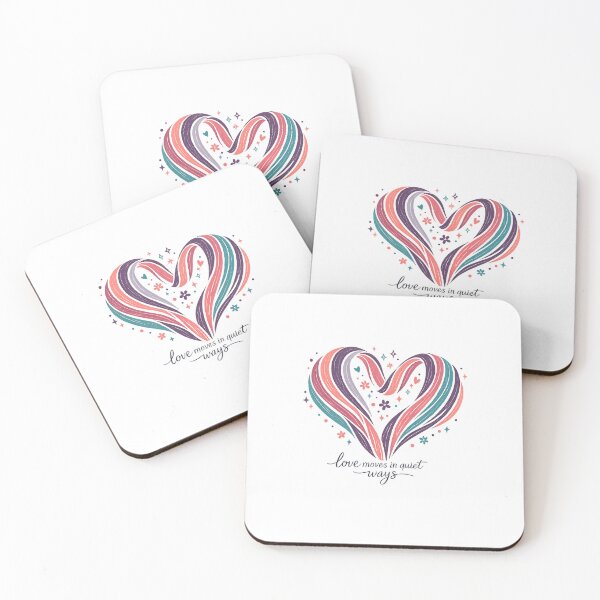 Item preview, Love Moves in Quiet Ways Abstract Heart Romantic Inspirational Quote Design designed and sold by inkoutninja.