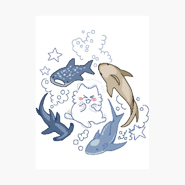 Item preview, I Love Sharks Cute Blue Underwater Wildlife  designed and sold by BigonionCat.