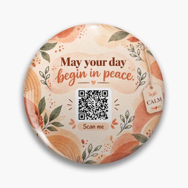 Item preview, May Your Day Begin in Peace – Relaxing QR Code Mug with Calm Music designed and sold by MarCapez.