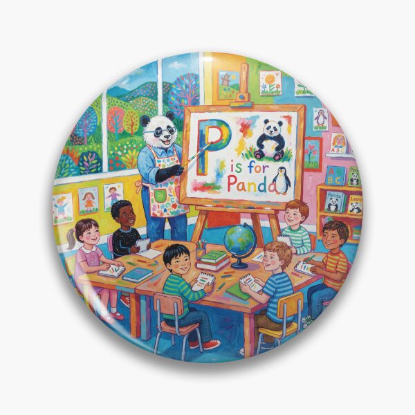 Artikelvorschau, Panda Bear Teaching The Alphabet entworfen und verkauft von Home Decor Art.