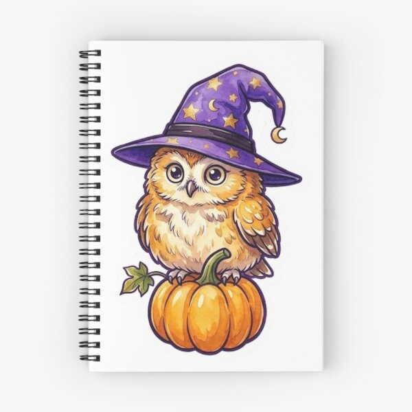 Item preview, Cute Owl Witch Sitting on a Pumpkin designed and sold by Jonaree Art Design.