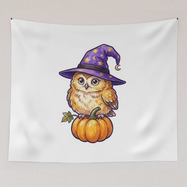 Item preview, Cute Owl Witch Sitting on a Pumpkin designed and sold by Jonaree Art Design.