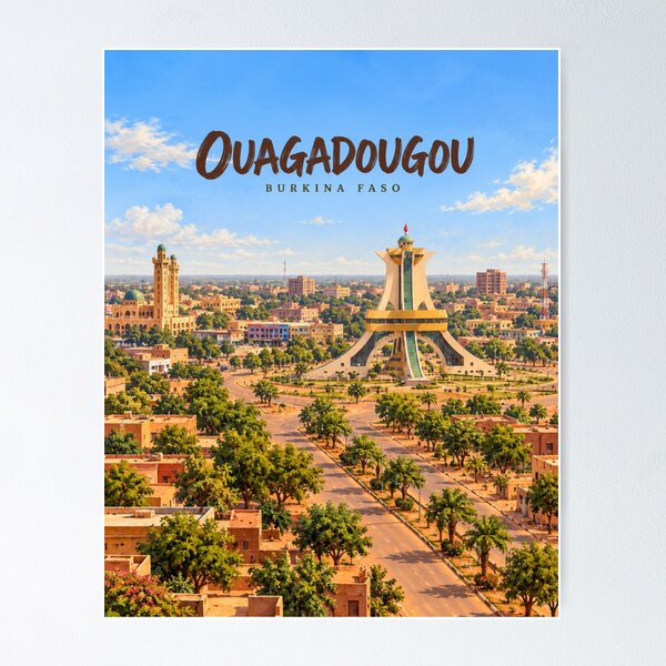 Item preview, Ouagadougou Painterly Burkinabè City Impression designed and sold by MichaeIRellov.