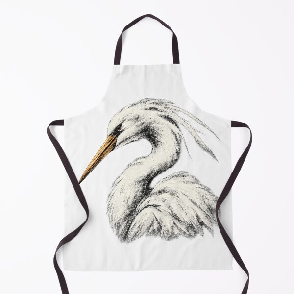 Item preview, Quiet Heron White Bird Feather Portrait designed and sold by sasaPRO.