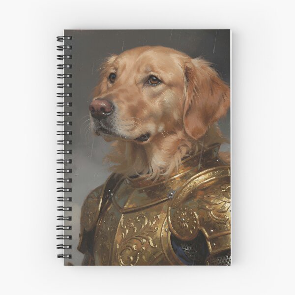 Item preview, Golden Retriever Knight – Noble Dog Warrior in Ornate Fantasy Armor designed and sold by cr6zym1nd.