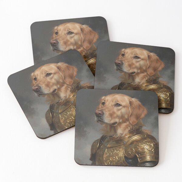 Item preview, Golden Retriever Knight – Noble Dog Warrior in Ornate Fantasy Armor designed and sold by cr6zym1nd.