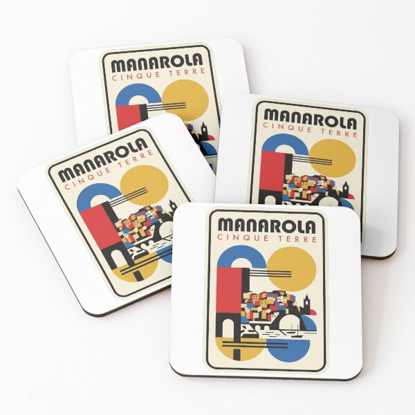Item preview, Retro Manarola Bauhaus Geometric Skyline designed and sold by k3rstman1.