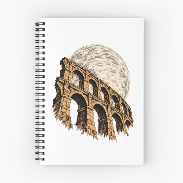 Item preview, Aqueduct Night Stone Arches Moon Illustration designed and sold by sasaPRO.
