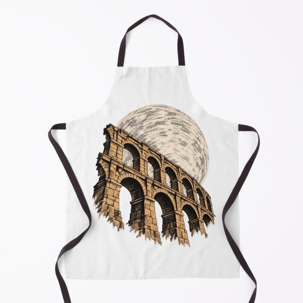 Item preview, Aqueduct Night Stone Arches Moon Illustration designed and sold by sasaPRO.