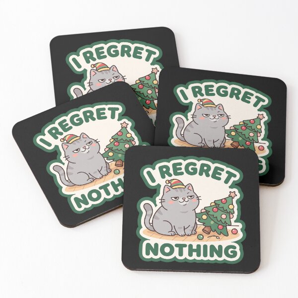 Item preview, Funny Cat Christmas Tree — I Regret Nothing designed and sold by TheCalmEdit.