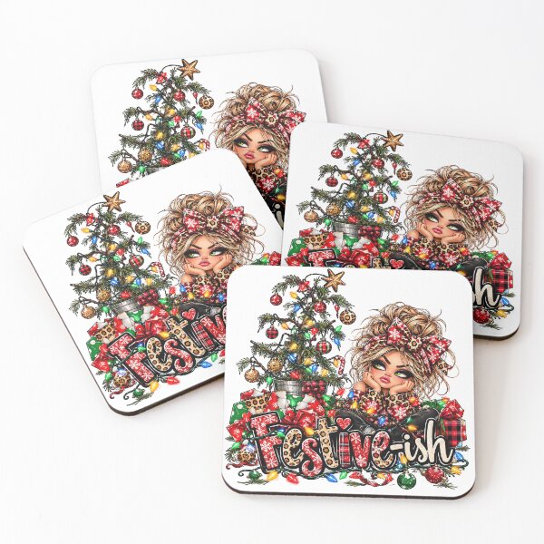 Item preview, Festive-ish Christmas Girl – Sassy Leopard Holiday Christmas Lights designed and sold by Fabricbella.