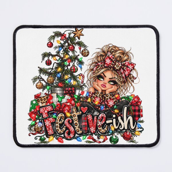 Item preview, Festive-ish Christmas Girl – Sassy Leopard Holiday Christmas Lights designed and sold by Fabricbella.
