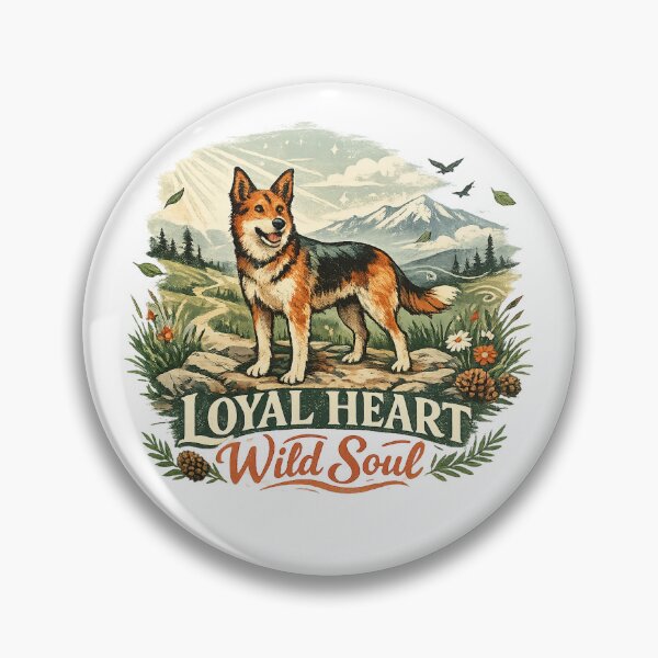 Item preview, Loyal Heart Wild Soul Adventure Dog Mountain Hiking Nature Design designed and sold by inkoutninja.