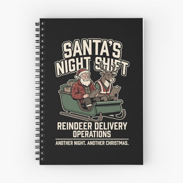 Item preview, Santa's Night Shift Reindeer Delivery Operations designed and sold by SplashTastic.