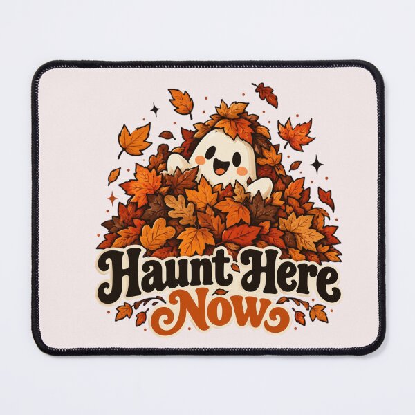 Item preview, Haunt Here Now Cute Ghost Autumn Leaves Halloween Fall Spooky Season Design designed and sold by Sanika arts .