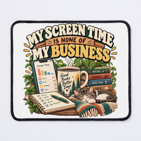 Item preview, My Screen Time Is None of My Business – Analog Life Humor designed and sold by FindYouByZ.