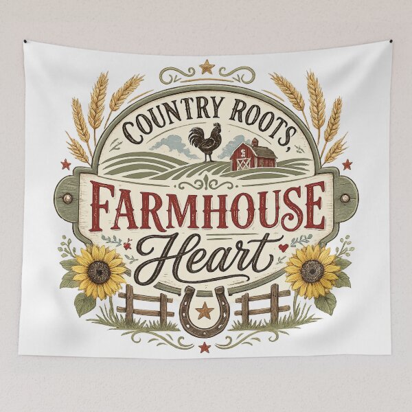 Item preview, Country Roots Farmhouse Heart Rustic Farm Life Country Living Design designed and sold by inkoutninja.