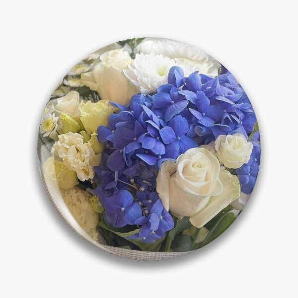 Item preview, Vibrant Blue Hydrangea and Elegant White Roses Bouquet designed and sold by Ingr1d-M3deea.