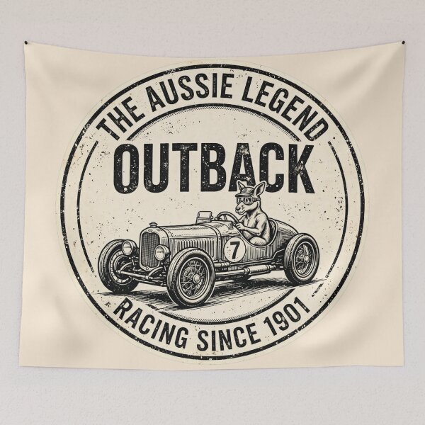 Item preview, Aussie Legend Outback Kangaroo Vintage Racer designed and sold by Yellowriversss.