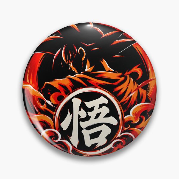 Item preview, Goku Fiery Japanese Brushstroke Anime Emblem designed and sold by QubekShop.