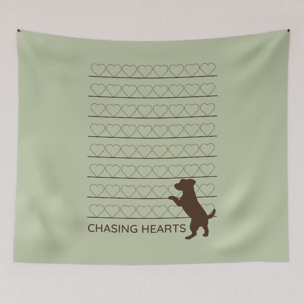Item preview, Cute Dog Chasing Hearts Minimalist Pet Lover Design designed and sold by ANJ Creative Designs.