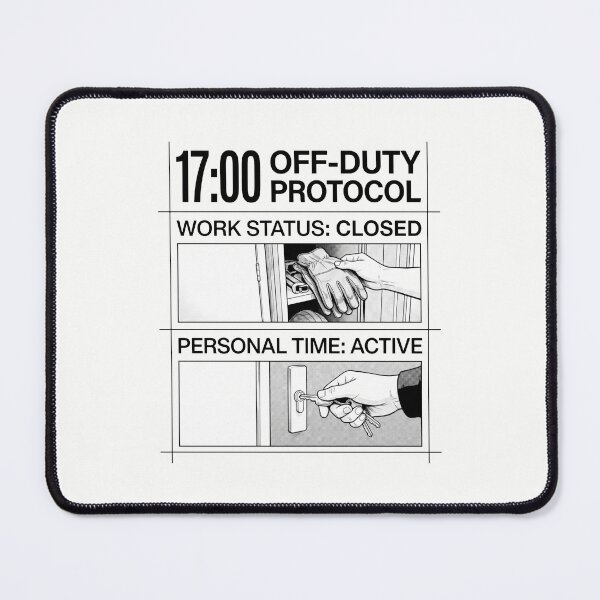 Item preview, 17:00 Off Duty Protocol Work Status Closed designed and sold by SplashTastic.
