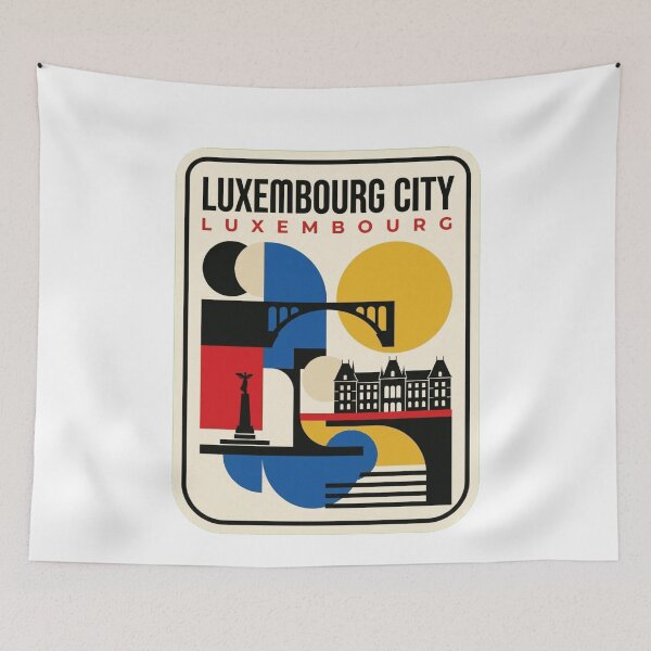 Item preview, Retro Luxembourg City Bauhaus Geometric Skyline designed and sold by k3rstman1.
