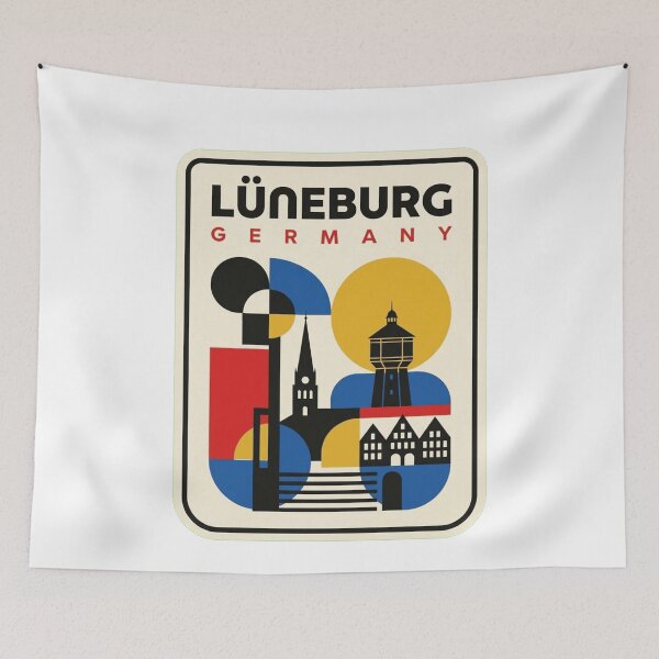 Item preview, Retro Lüneburg Bauhaus Geometric Skyline designed and sold by k3rstman1.