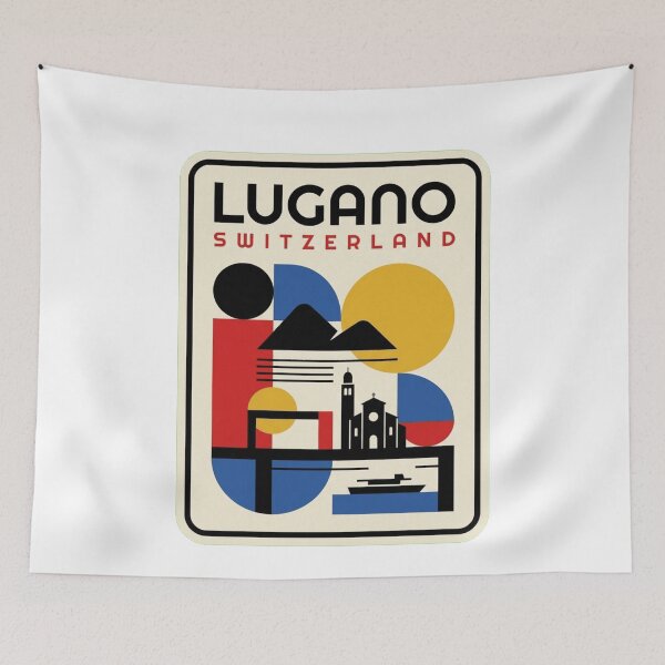 Item preview, Retro Lugano Bauhaus Geometric Skyline designed and sold by k3rstman1.
