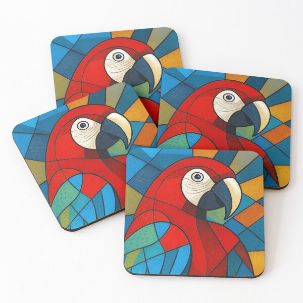 Item preview, Red-Cheeked Macaw Painting – Colorful Tropical Parrot designed and sold by GalleryKauffeld.