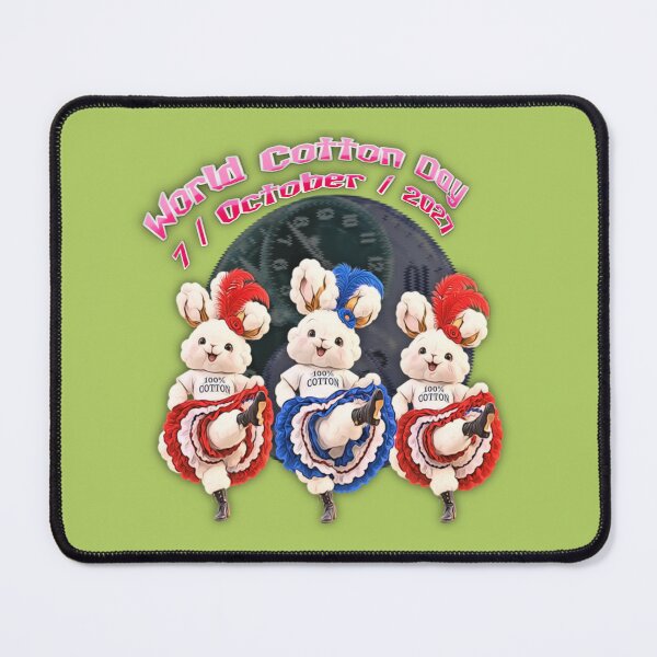 Item preview, World Cotton Day Dancing Bunnies Geometric Mosaic designed and sold by zenjiinspired.