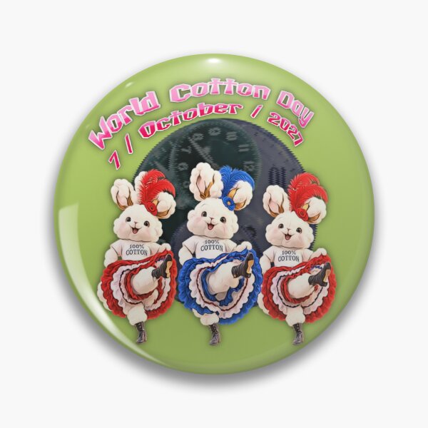 Item preview, World Cotton Day Dancing Bunnies Geometric Mosaic designed and sold by zenjiinspired.