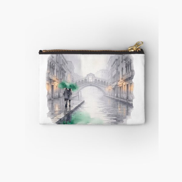 Item preview, Venice Rainy Day Romance – Green Umbrella Watercolour designed and sold by made by Golightly x.