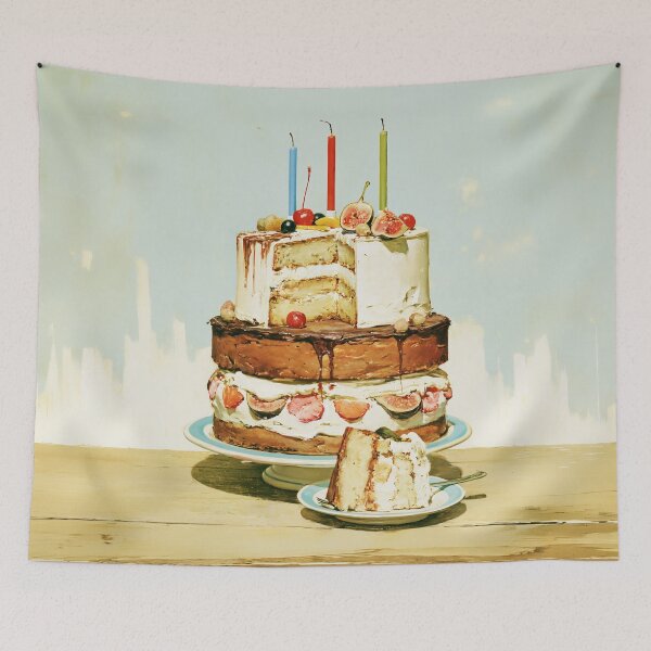 Item preview, Towering Celebration Cake with Fresh Fruit designed and sold by junkydotcom.