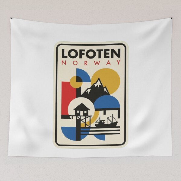 Item preview, Retro Lofoten Bauhaus Geometric Skyline designed and sold by k3rstman1.