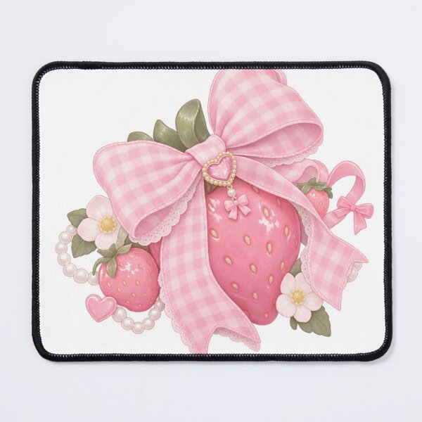 Artikelvorschau, Pink Strawberry Coquette Bow Aesthetic entworfen und verkauft von Kiralemon.