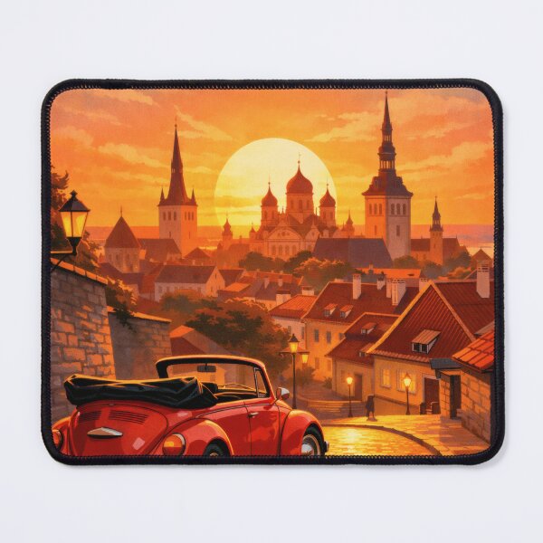 Item preview, Retro Pop Art Poster Illustration of Tallinn | Medieval Old Town & Baltic Cityscape Print | Vintage European Travel Wall Art Decor designed and sold by PaintedPixels01.