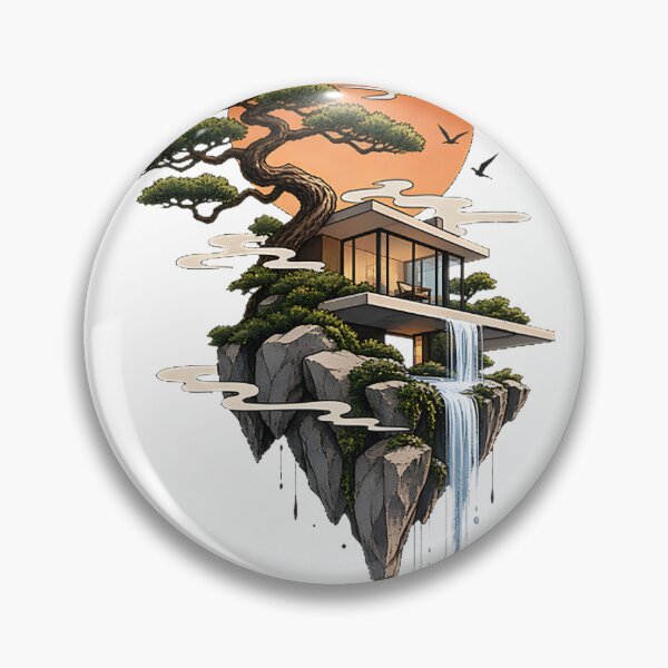 Item preview, Falling Water Scenic Nature Landscape Artwork with Waterfall and Rocks designed and sold by Damonprince.