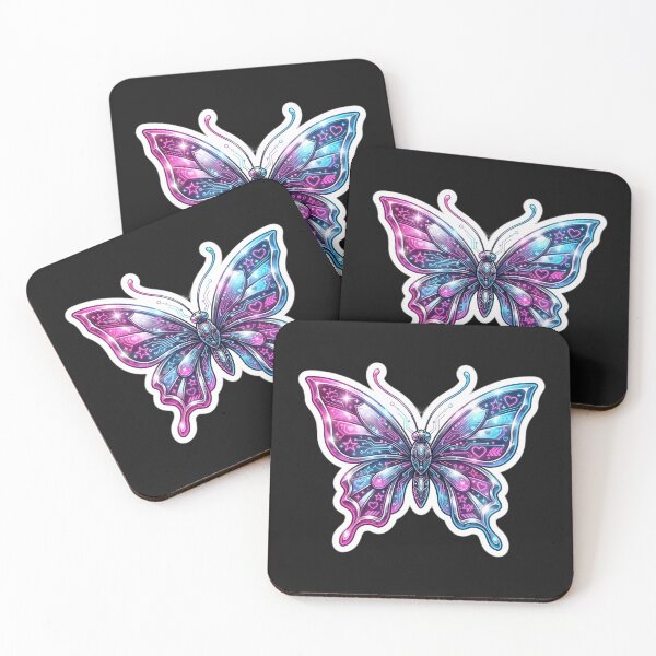 Item preview, Y2K Cyber Butterfly | Metallic Chrome Neon Rave Aesthetic Design designed and sold by Flowing Colurs.