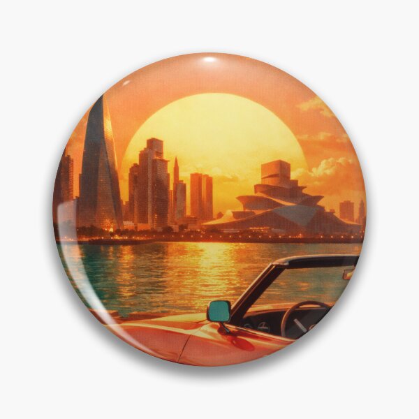Item preview, Retro Pop Art Poster Illustration of Doha | Bold Corniche Skyline & Arabian Gulf City Print | Vintage Travel Wall Art Decor designed and sold by PaintedPixels01.