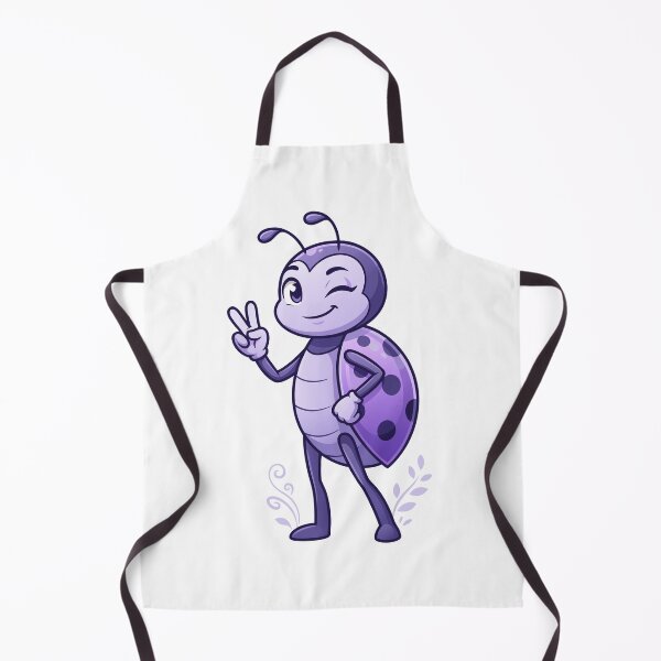 Item preview, Cute Purple Ladybug Winking Peace Sign Cartoon Art designed and sold by Rupesh-Art26.