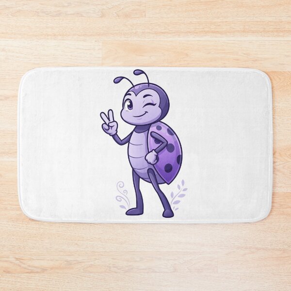 Item preview, Cute Purple Ladybug Winking Peace Sign Cartoon Art  designed and sold by Rupesh-Art26.