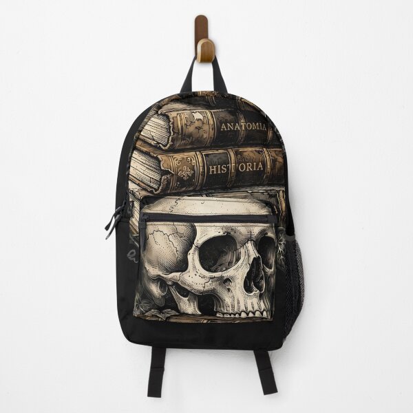Item preview, Dark Academia Skull and Books | Gothic Vintage Etching Aesthetic designed and sold by Flowing Colurs.